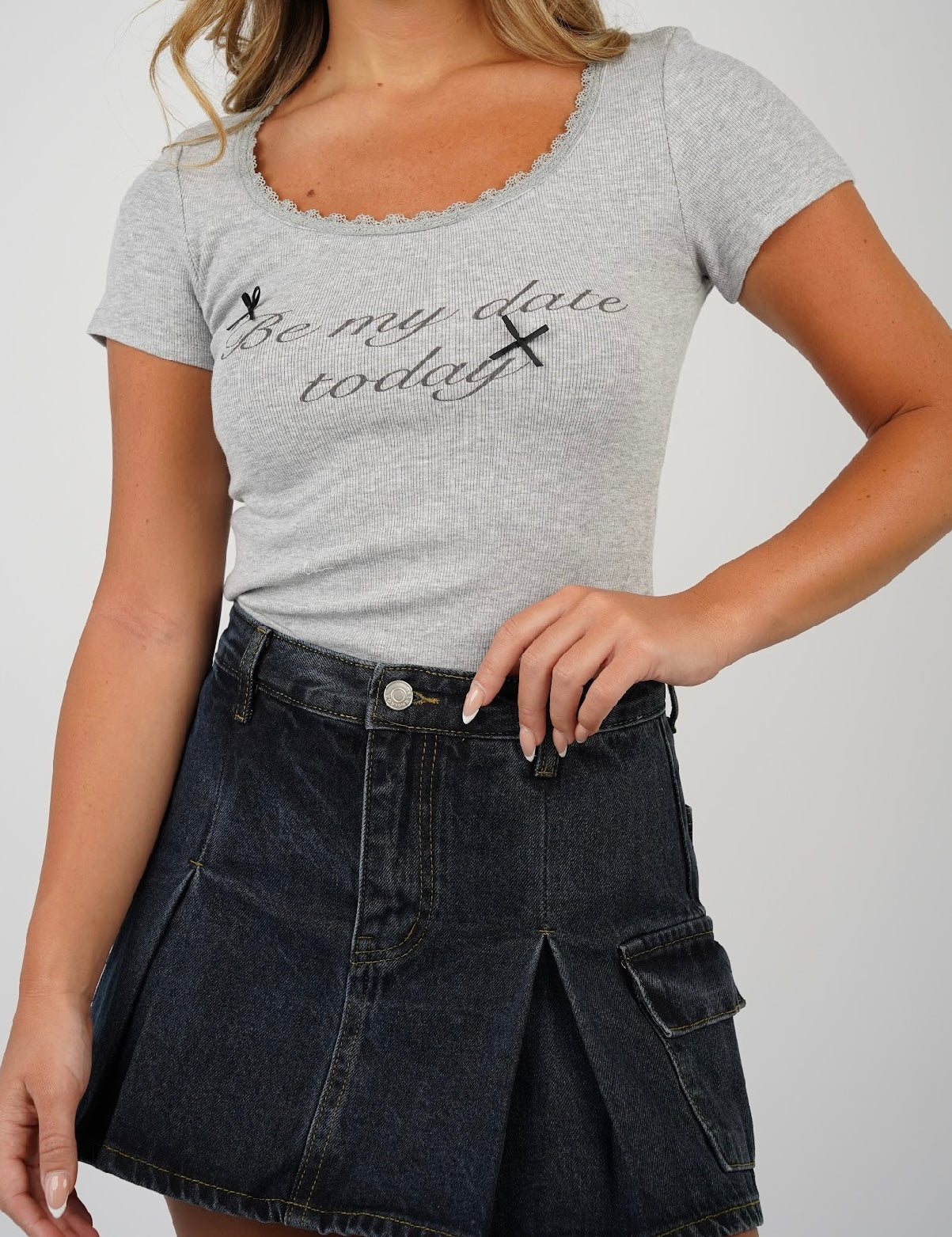 Morgan Denim Mini Skirt