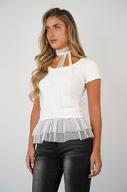 Daisy Neck Tie T Shirt