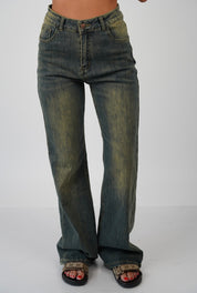 Noel Graphic Vintage Washed Jeans