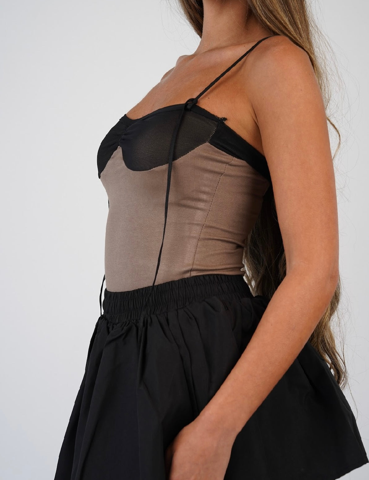 Eira Black Chest Tank Top