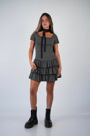 Lia Neck Tie Lace Dress