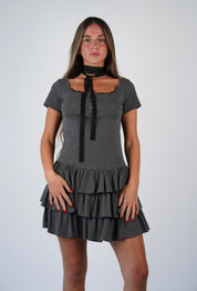 Lia Neck Tie Lace Dress
