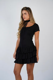 Lia Neck Tie Lace Dress