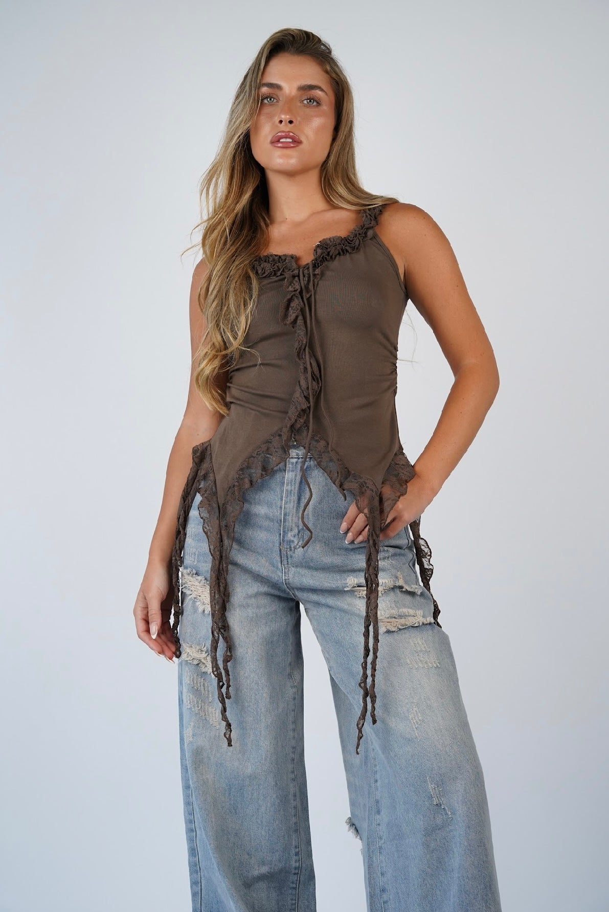 Sky Lace Straps Tank Top