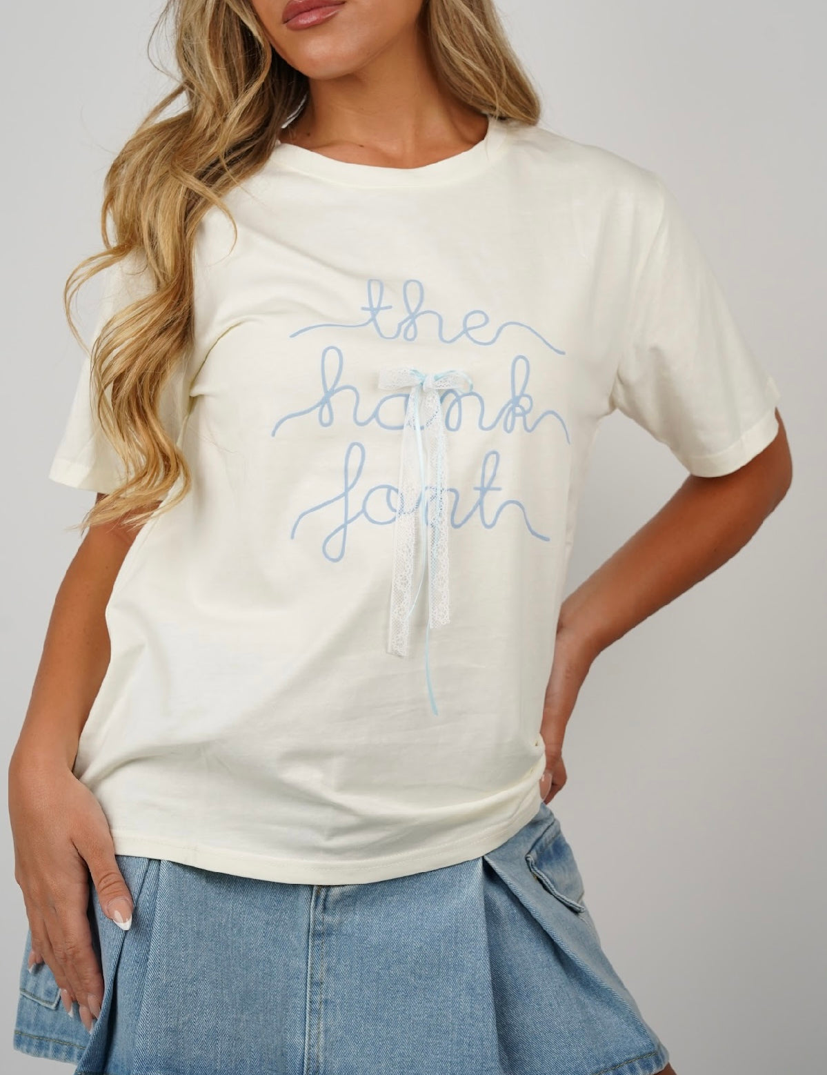 Lara Lace Bow Ties T Shirt