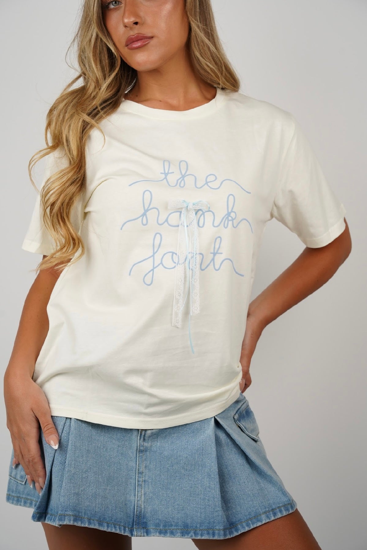 Lara Lace Bow Ties T Shirt