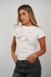 Camila Graphic Bow Tie T Shirt