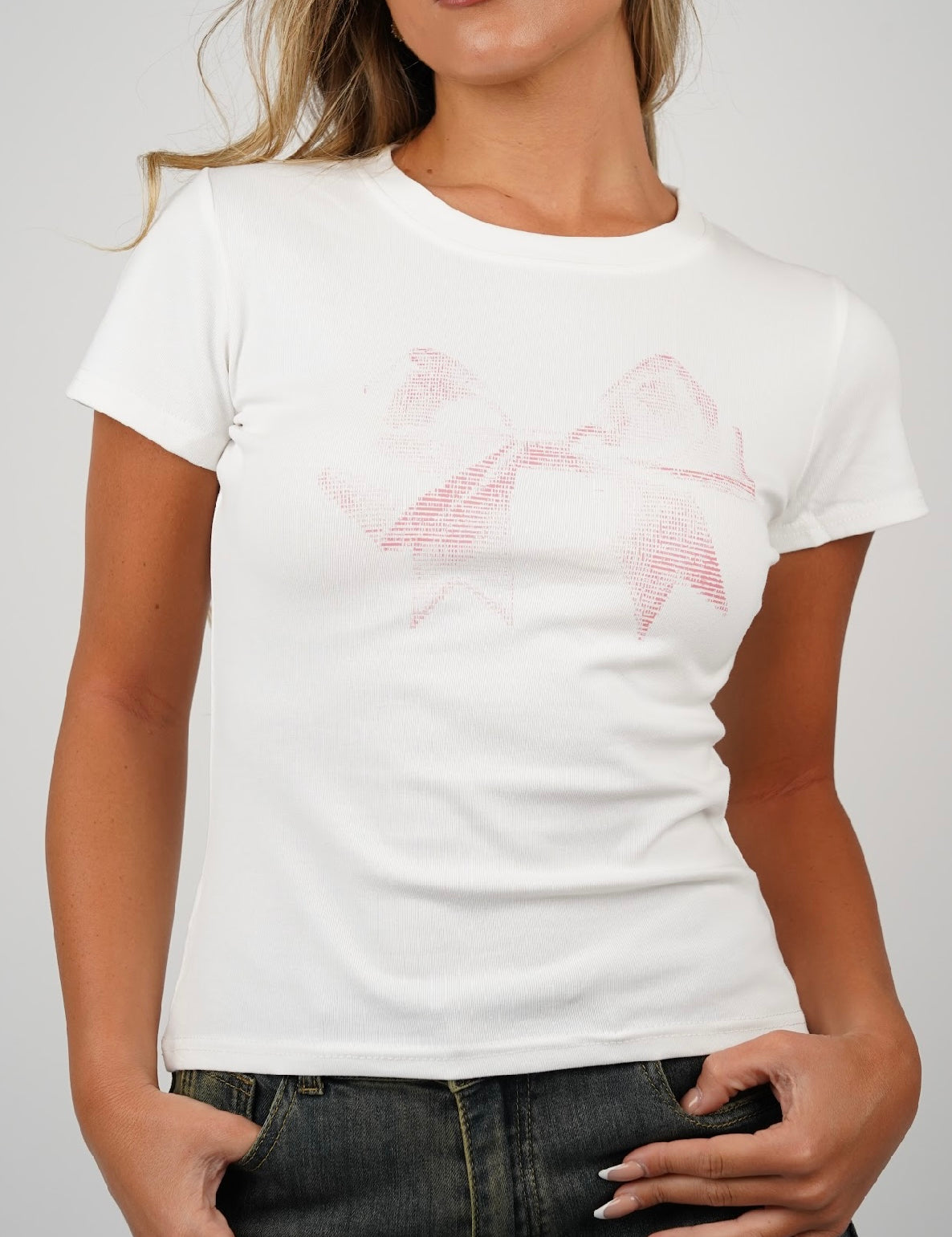 Camila Graphic Bow Tie T Shirt