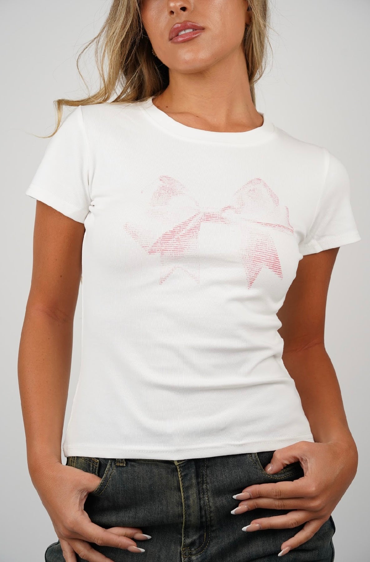 Camila Graphic Bow Tie T Shirt