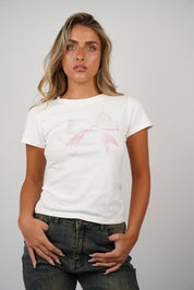 Camila Graphic Bow Tie T Shirt