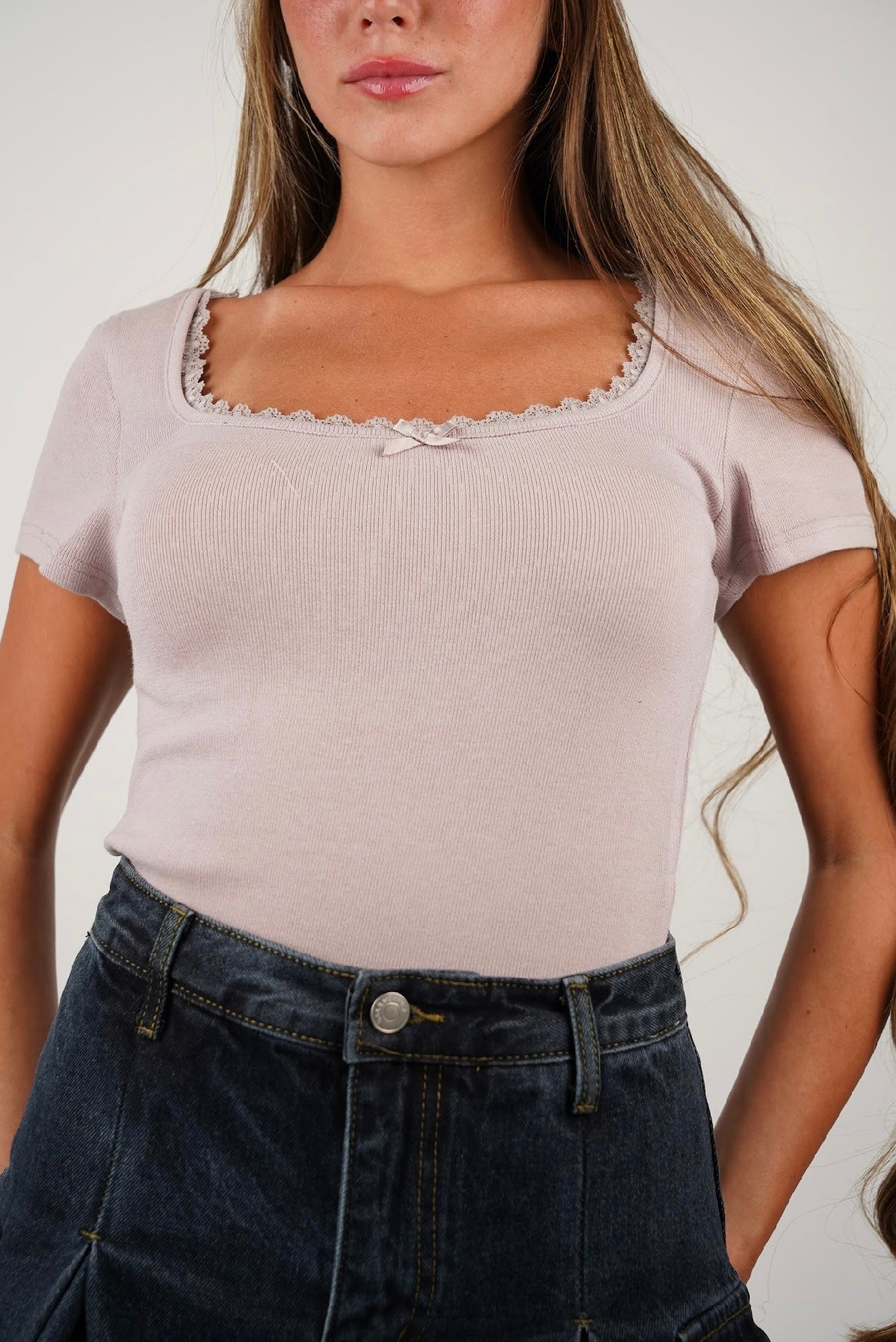 Anna Ribbed T Shirt
