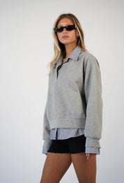 חולצת פוטר אוליביה עם צווארון פסים