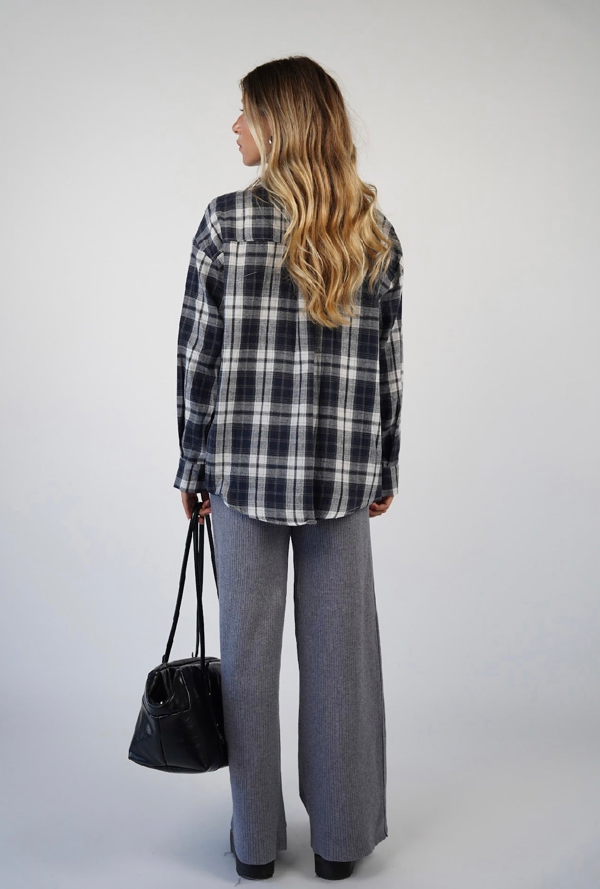 חולצת משבצות מכופתרת אנה