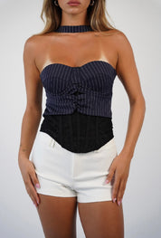 מחוך סטרפלס פסים שון