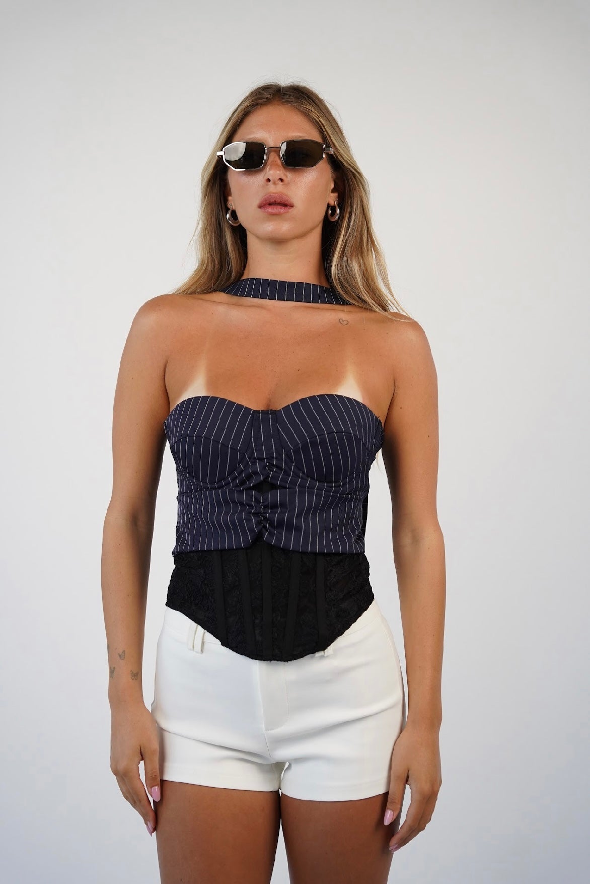 מחוך סטרפלס פסים שון