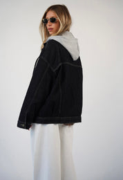 ג׳קט ג׳ינס עם כובע בד דילן