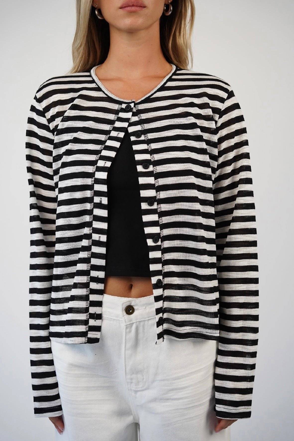 חולצת פסים עם כפתורים ולנטינה