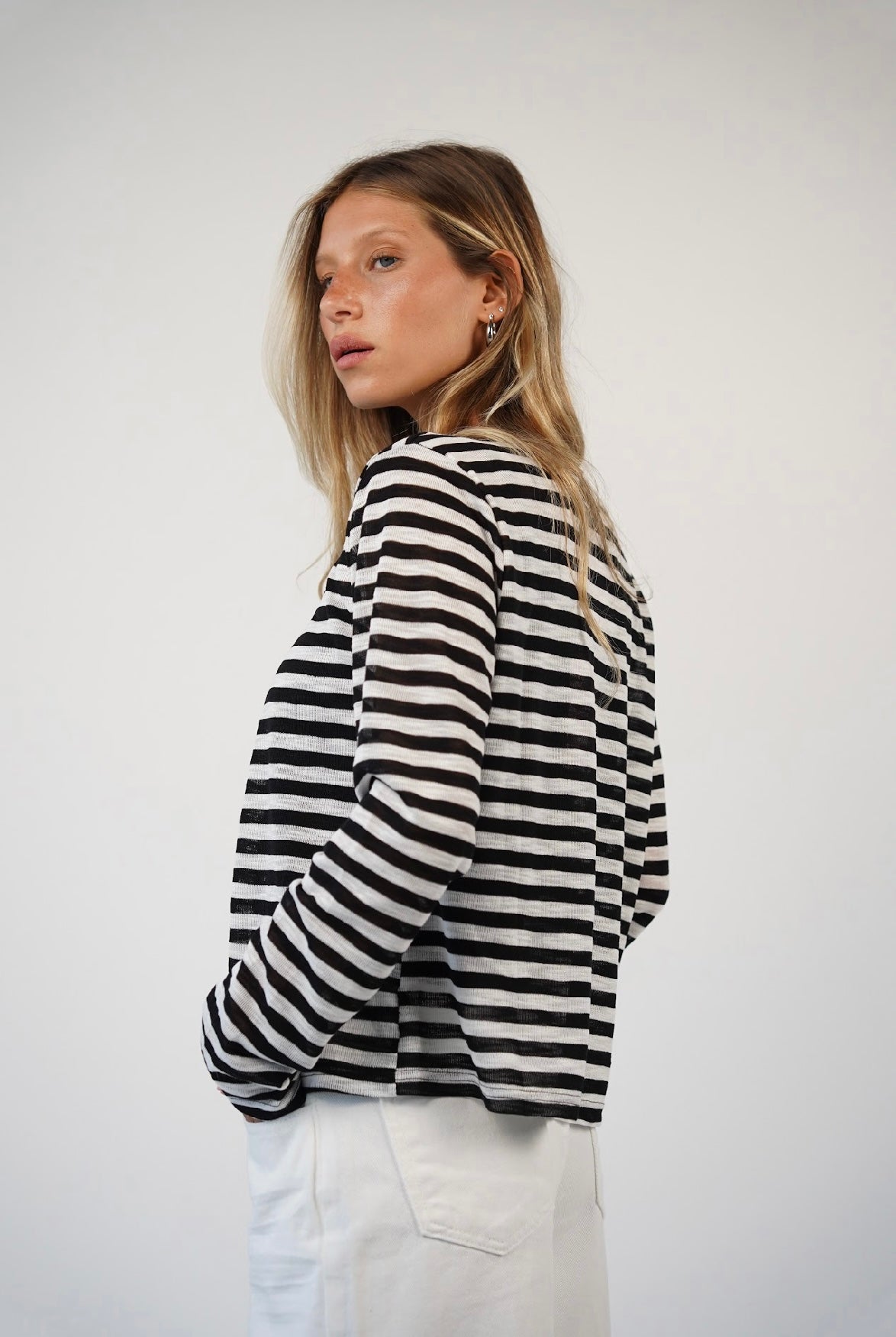 חולצת פסים עם כפתורים ולנטינה