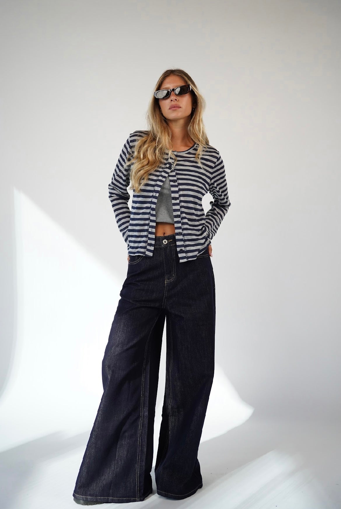 חולצת פסים עם כפתורים ולנטינה