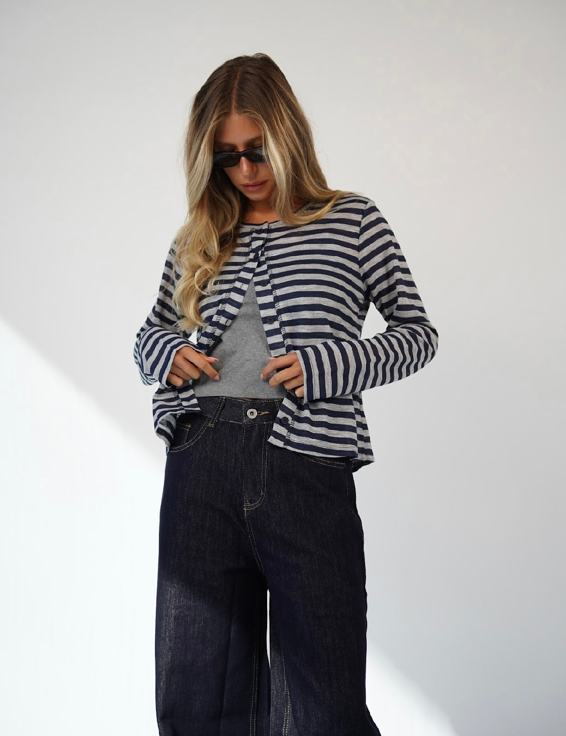 חולצת פסים עם כפתורים ולנטינה