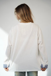 חולצה משובצת בשרוול ג׳סי