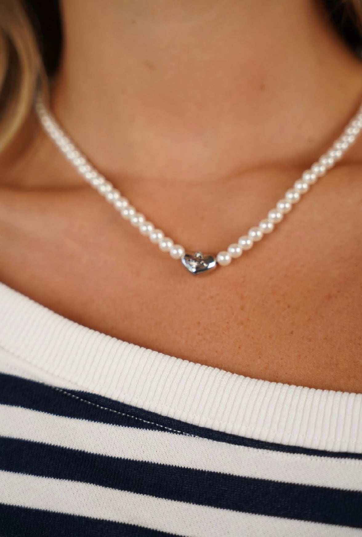 שרשרת פנינים עם לב ליאן