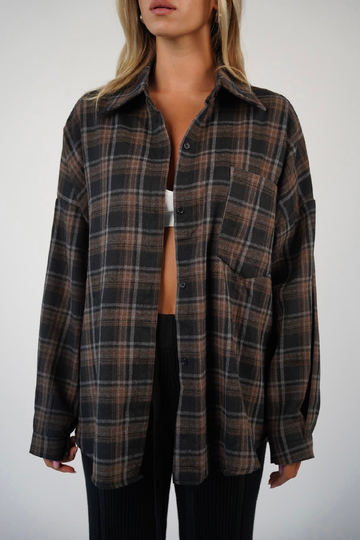 חולצה מכופתרת משבצות לוסיה