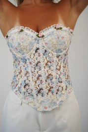 מחוך סטרפלס פרחוני ברוק